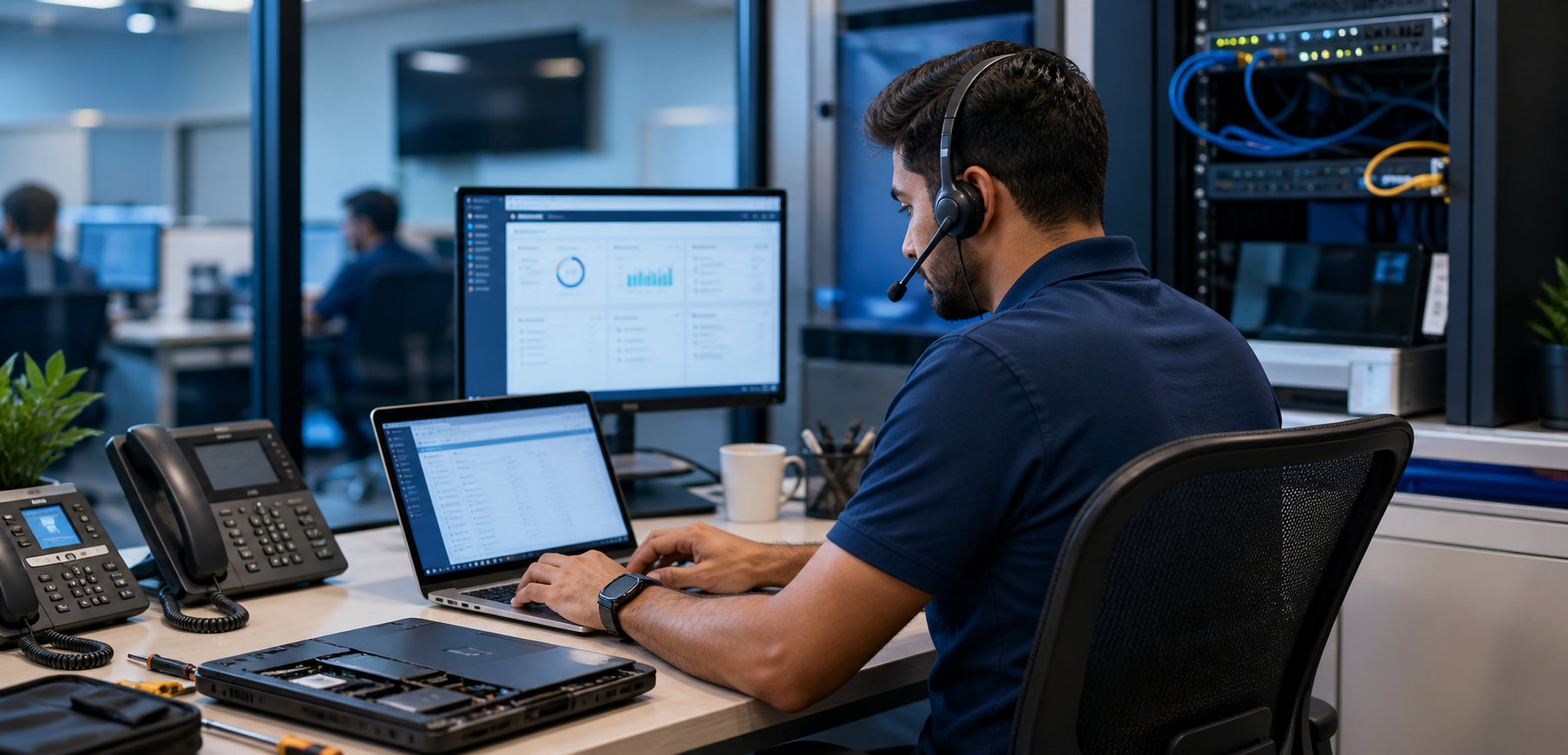 IT support and infrastructure management visual